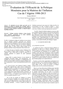 Évaluation de l`Efficacité de la Politique Monétaire pour la