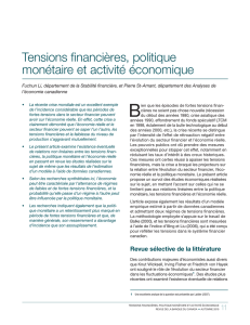 Tensions financières, politique monétaire et activité économique