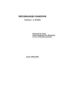 Psychologie cognitive - UVT e-doc