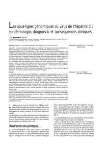 Les sous-types génomiques du virus de l`hépatite C : épidémiologie