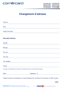 Changement d`adresse