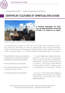 certificat cultures et spiritualites d`asie
