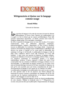 Wittgenstein et Quine sur le langage comme usage