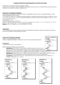 Compte-rendu d`une expérimentation en classe de seconde