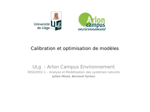 Calibration et optimisation de modèles ULg - Arlon