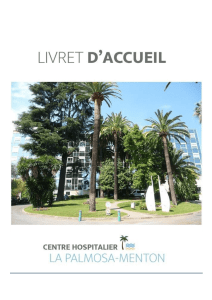 livret d`accueil ch la palmosa to - Centre Hospitalier La Palmosa