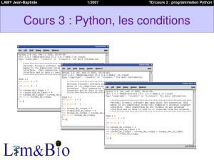 programmation Python : les conditions
