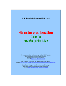 Structure et fonction dans la société primitive