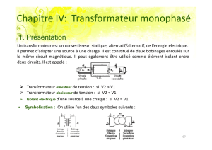 Chapitre IV: Transformateur monophasé