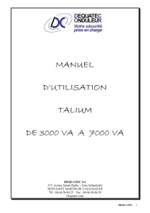 manuel d`utilisation d`utilisation talium de 3000 va a