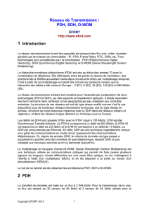 Réseau de Transmission : PDH, SDH, D-WDM 1 Introduction