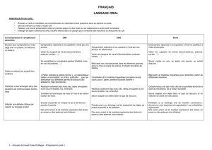 FRANÇAIS LANGAGE ORAL