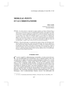 Merleau-Ponty et le christianisme