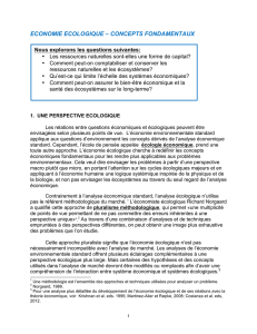 Economie Ecologique : Concepts fondamentaux