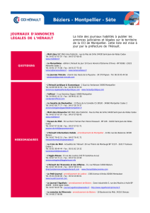 Journaux d`annonces légales de l`Hérault