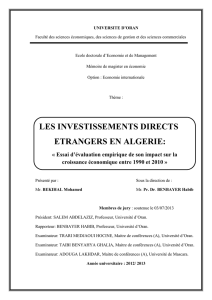 les investissements directs etrangers en algerie