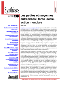 Les petites et moyennes entreprises : force locale, action