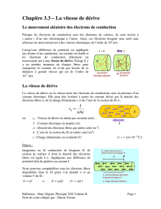 Chapitre 3.3 – La vitesse de dérive