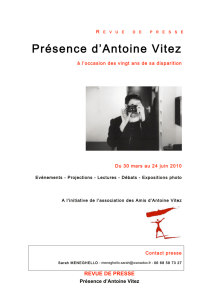 Présence d`Antoine Vitez - Les Amis d`Antoine Vitez