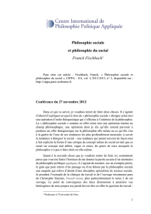 Philosophie sociale et philosophie du social Franck Fischbach1