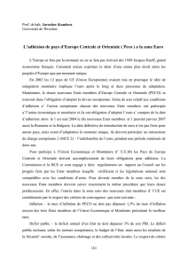 L`adhesion de pays d`Europe Centrale et Orientale (Peco) a la zone