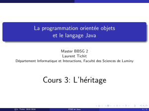 La programmation orientée objets et le langage Java