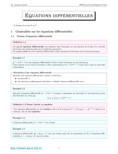 équations différentielles - Laurent Garcin