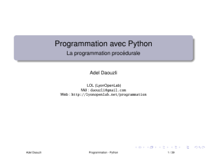 Programmation avec Python - La programmation procédurale