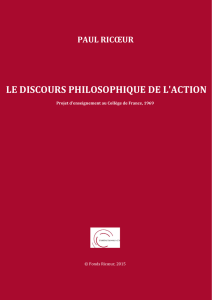 le discours philosophique de l`action