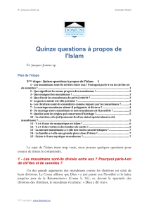 Quinze questions à propos de l`Islam