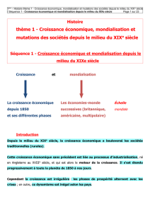 thème 1 - Croissance économique, mondialisation et mutations des
