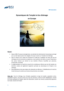 Dynamiques de l`emploi et du chômage en Europe