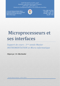 Microprocesseurs et ses interfaces - Plateforme e