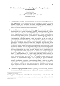 1 L`évolution des limites apportées au droit de propriété : l`exemple