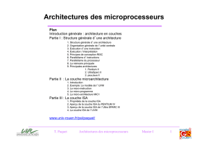 Architectures des microprocesseurs