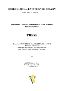 l`alimentation du cheval hospitalisé.