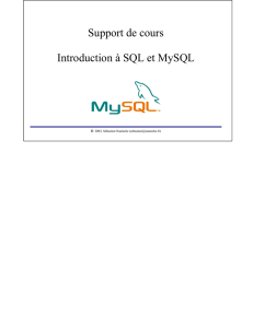 Support de cours Introduction à SQL et MySQL