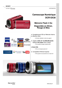 Télécharger la notice du caméscope Sony DCR-SX30