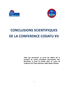 CONCLUSIONS SCIENTIFIQUES DE LA CONFERENCE CODATU XV
