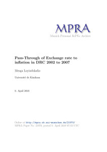 Pass-Through of Exchange rate to inflation in DRC 2002 to 2007