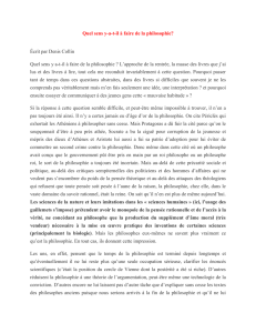 Quel sens y-a-t-il à faire de la philosophie? Écrit par Denis Collin