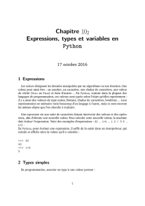 Expressions, types, variables.