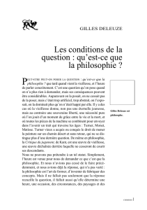 Les conditions de la question : qu`est