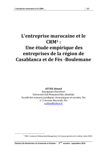 L`entreprise marocaine et le CRM1 : Une étude empirique des