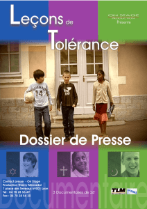 Dossier de presse-Lecons de tolerance