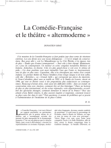 La Comédie-Française et le théâtre « altermoderne