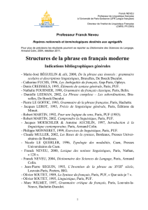 Structures de la phrase en français moderne