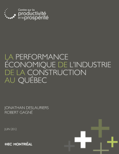 La performance économique de l`industrie de la construction au