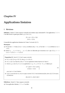 Chapitre IV Applications linéaires