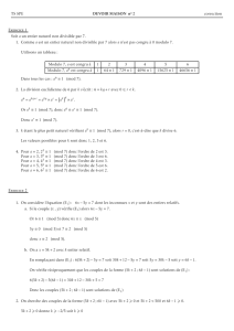 TS SPE DEVOIR MAISON no 2 correction Exercice 1 Soit a un entier